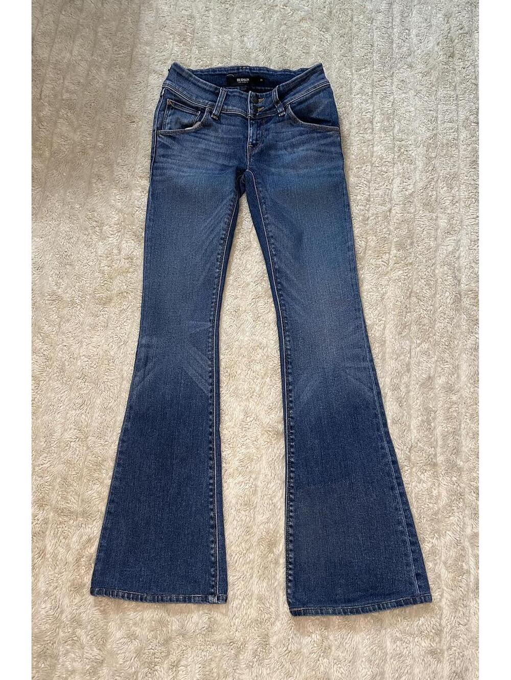 Hudson Women Signature Petite Boot denim jeans Size 23 medium wash low rise Y2K